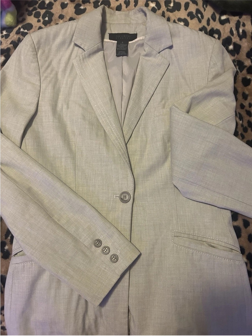 The Limited Light Gray Women's Single-Button Blazer